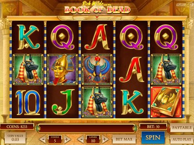 Игровой аппарат Book Of Dead производителя Play'n GO